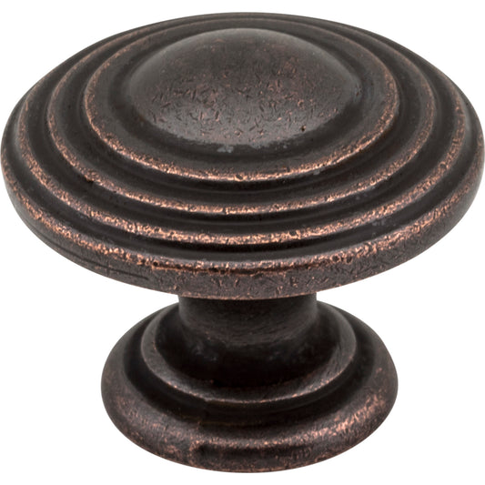 JEFFREY ALEXANDER 137DMAC Bremen 2 1-1/4" Diameter Mushroom Knob - Distressed Oil Rubbed Bronze