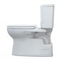 TOTO MS474124CEFG#01 Vespin II Two-Piece Elongated 1.28 GPF Universal Height Toilet with CEFIONTECT and SS124 SoftClose Seat , Cotton White