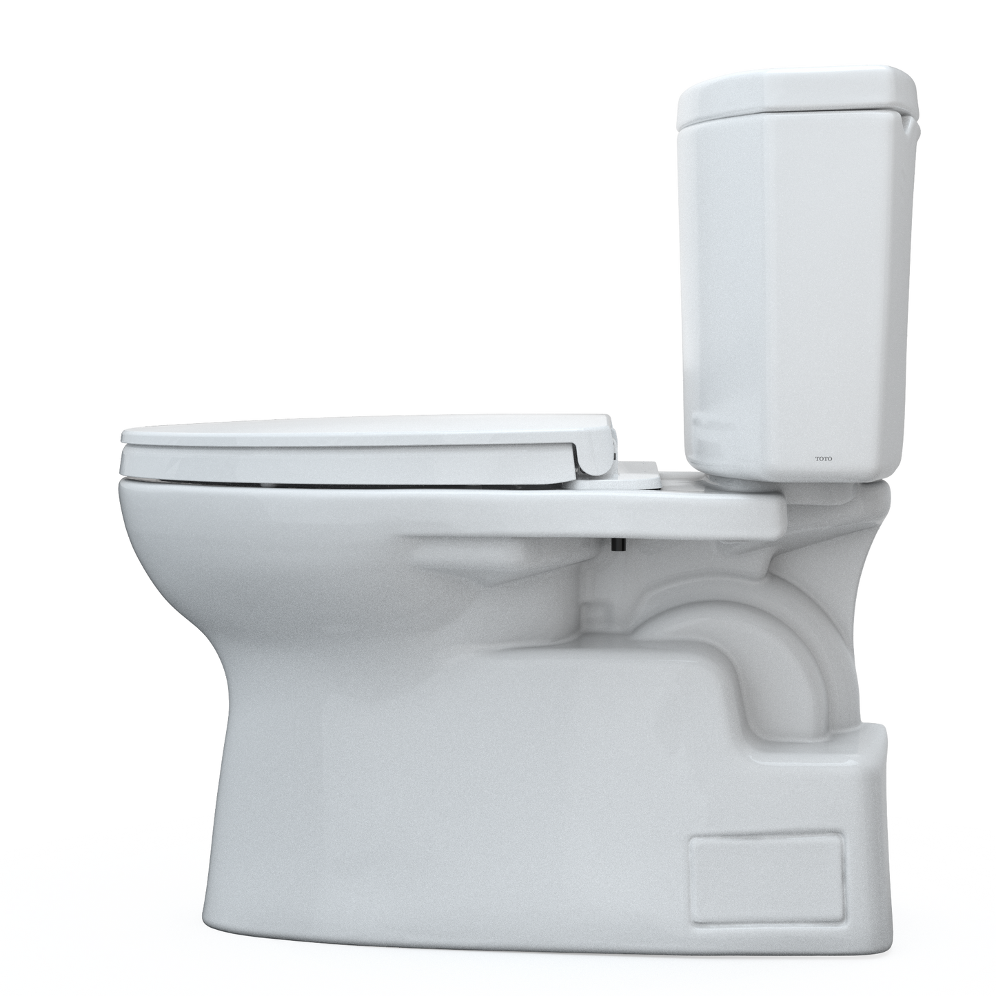 TOTO MS474124CEFG#01 Vespin II Two-Piece Elongated 1.28 GPF Universal Height Toilet with CEFIONTECT and SS124 SoftClose Seat , Cotton White