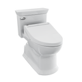 TOTO MW9643084CEFG#01 Washlet+ Soiree Elongated 1.28 Gpf Universal Height Toilet With C5 Bidet Seat - Cotton White