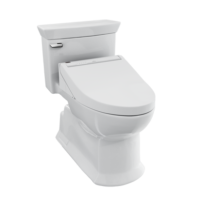 TOTO MW9643084CEFG#01 Washlet+ Soiree Elongated 1.28 Gpf Universal Height Toilet With C5 Bidet Seat - Cotton White