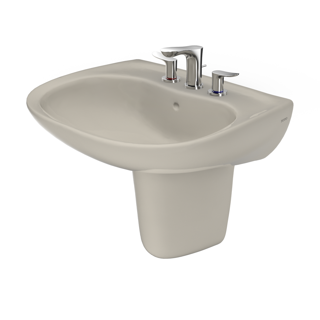 TOTO LHT242.8G#03 Prominence Oval Wall-Mount Bathroom Sink With Cefiontect And Shroud For 8 Inch Center Faucets - Bone