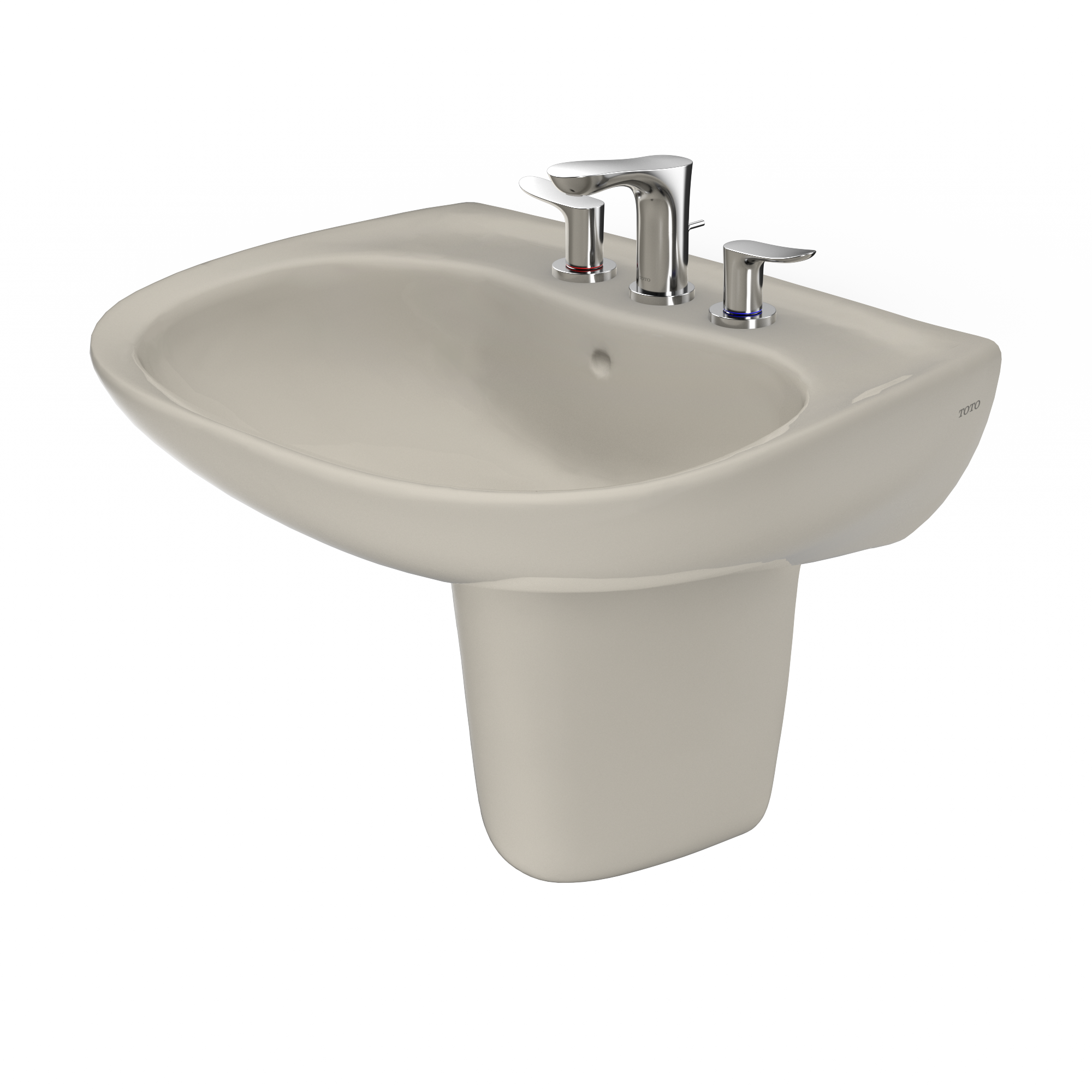 TOTO LHT242.8G#03 Prominence Oval Wall-Mount Bathroom Sink With Cefiontect And Shroud For 8 Inch Center Faucets - Bone