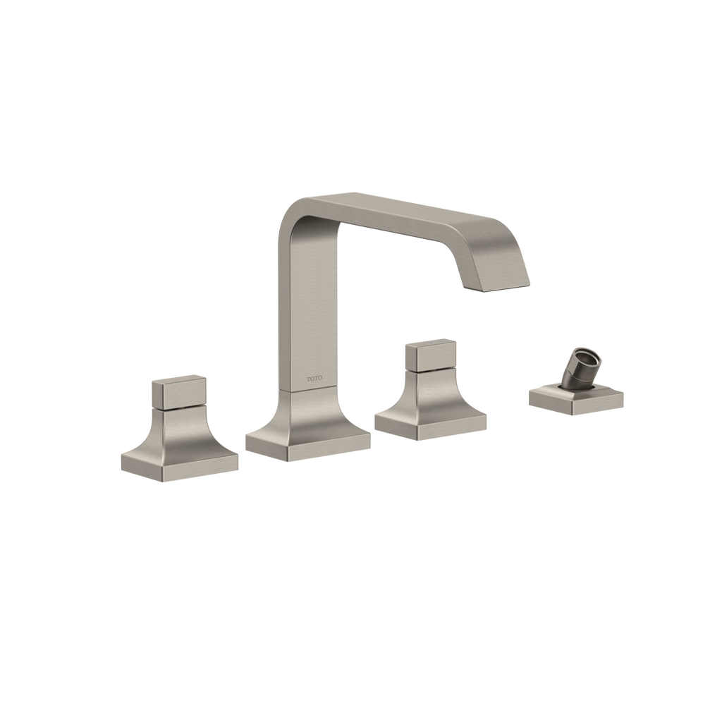 TOTO TBG08202U#BN Gc Two-Handle Deck-Mount Roman Tub Filler Trim With Handshower - Brushed Nickel