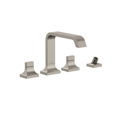 TOTO TBG08202U#BN Gc Two-Handle Deck-Mount Roman Tub Filler Trim With Handshower - Brushed Nickel