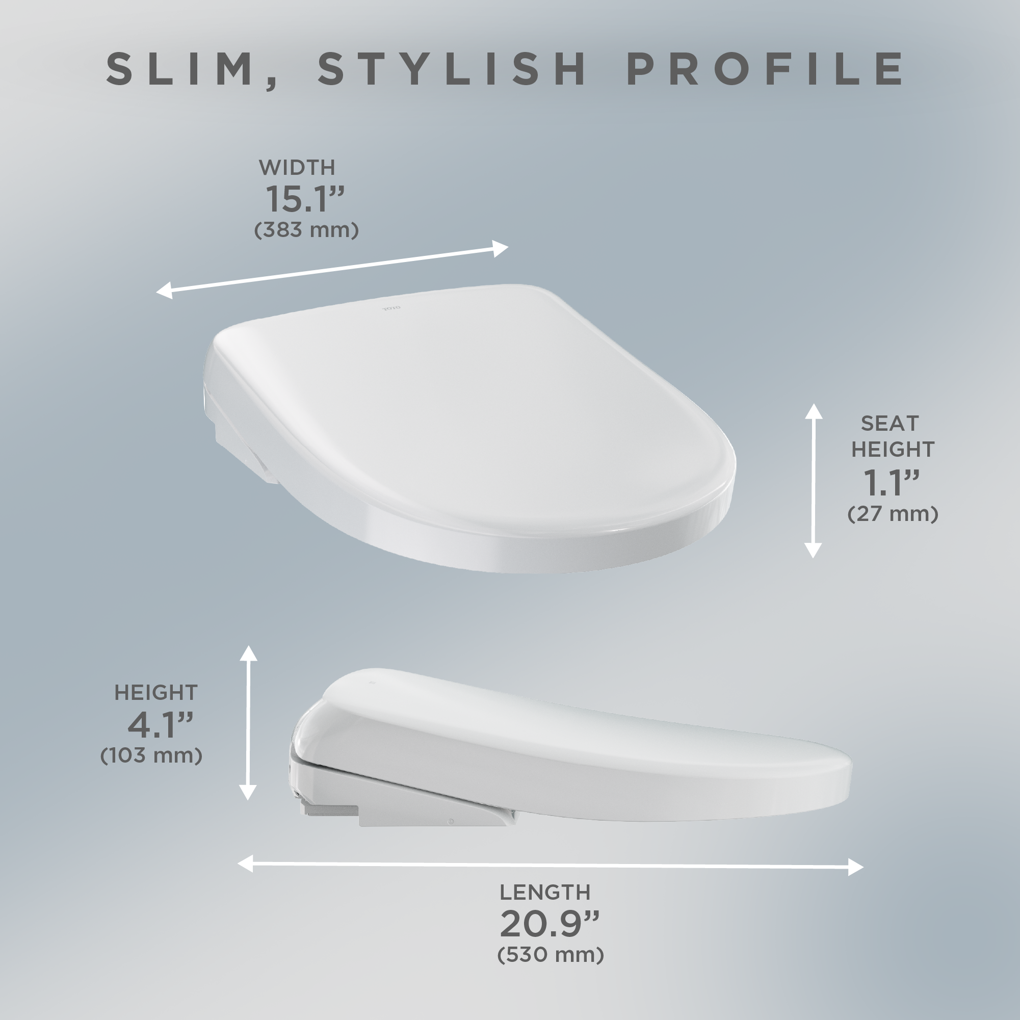 TOTO SW4725#01 Washlet S7 Electronic Bidet Toilet Seat With Ewater+ Bowl And Wand Cleaning And Contemporary Lid - Cotton White