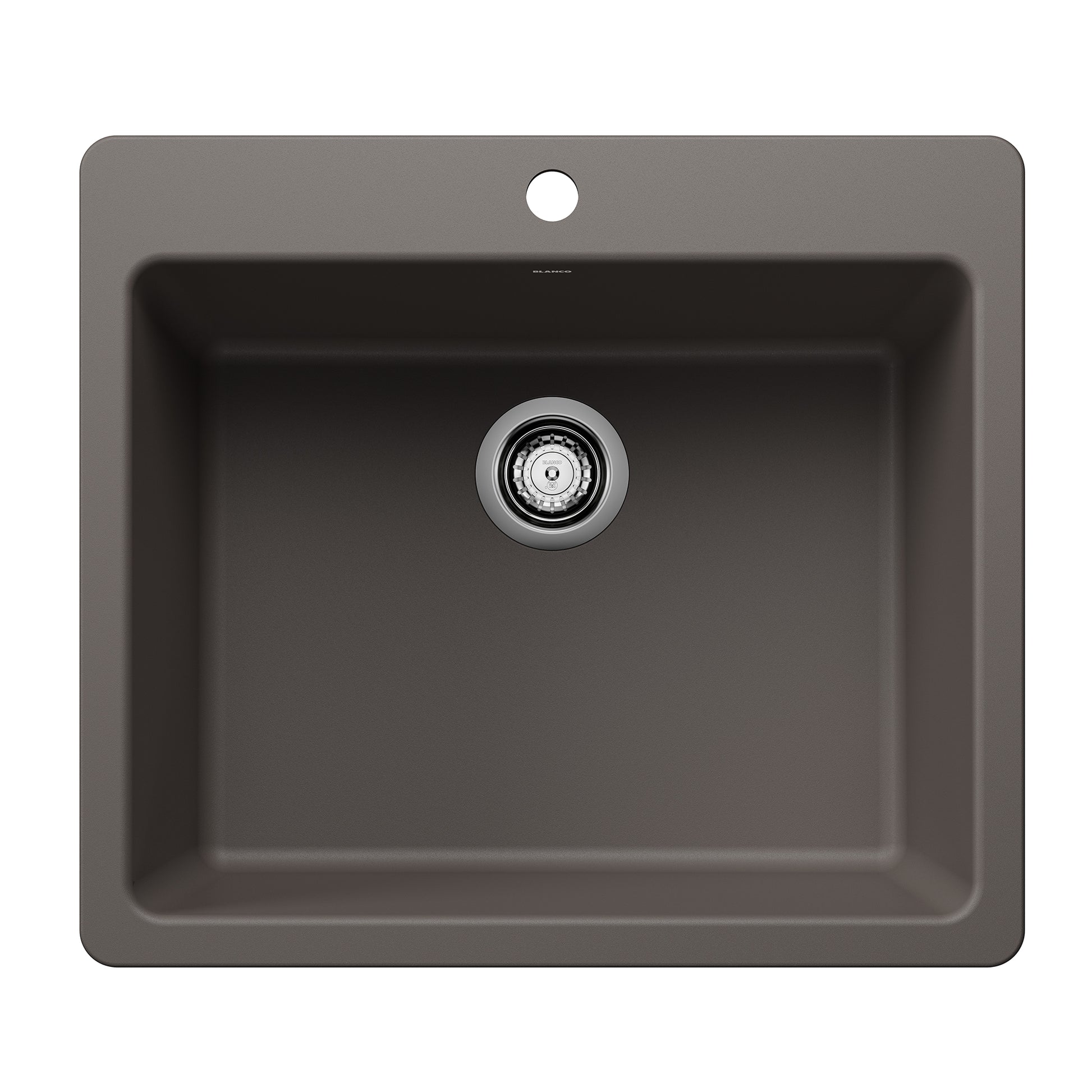 BLANCO 443224 Liven Liven SILGRANIT 25" Single Bowl Dual Mount Kitchen Sink - Volcano Gray in Volcano Gray