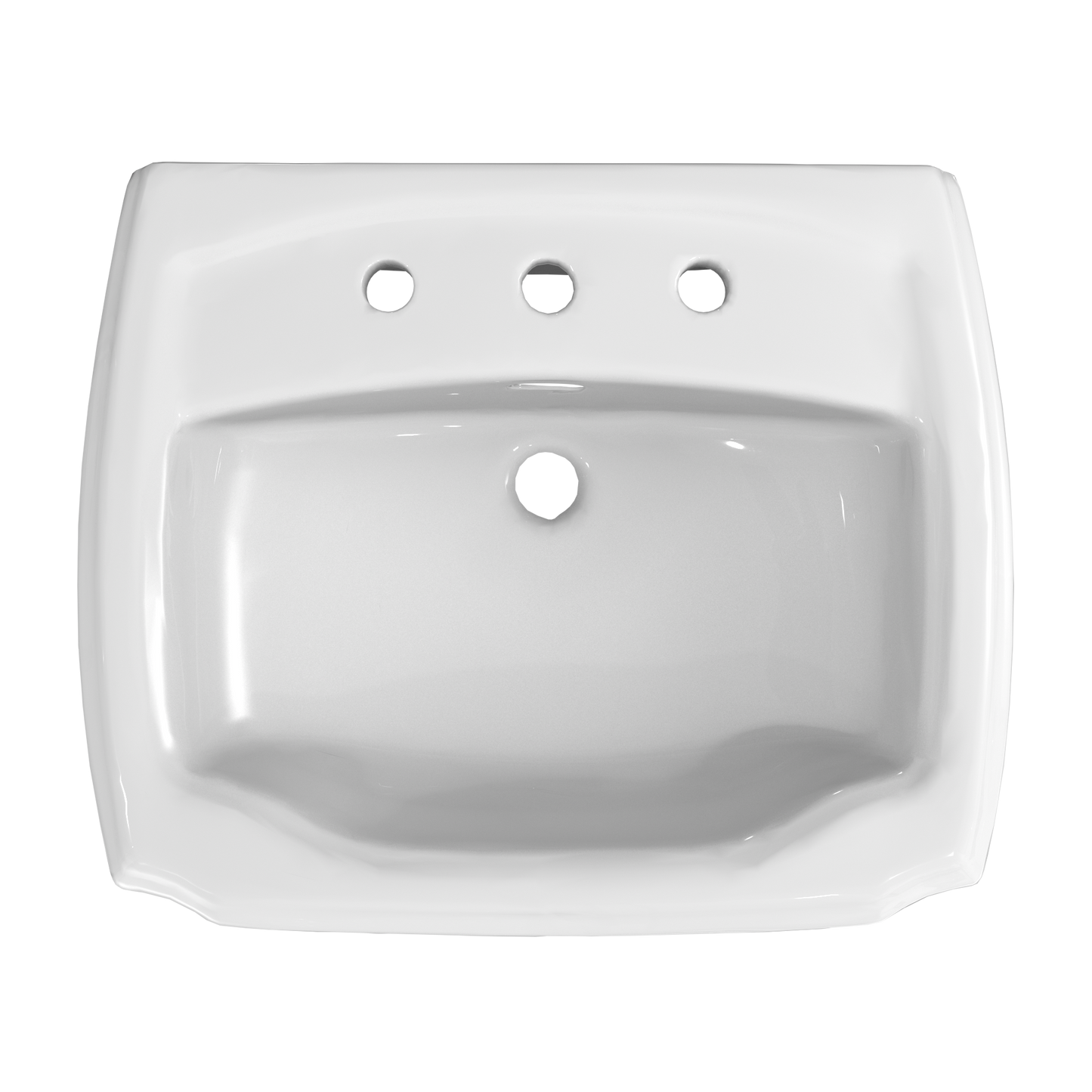 TOTO LPT972.8#01 Guinevere 24-3/8" x 19-7/8" Rectangular Pedestal Bathroom Sink for 8 Inch Center Faucets , Cotton White