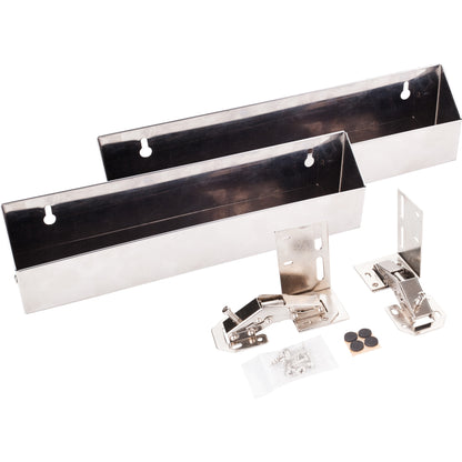 HARDWARE RESOURCES TOSS11S-R 11-11/16" Slim Depth Stainless Steel Tip-Out Tray Kit for Sink Front - Stainless Steel