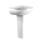 TOTO LPT241G#01 Supreme Oval Basin Pedestal Bathroom Sink With Cefiontect For Single Hole Faucets - Cotton White