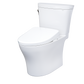 TOTO MW4484736CEMFGNA#01 WASHLET+ Aquia IV Arc Two-Piece Elongated Dual Flush 1.28 and 0.9 GPF Toilet with Auto Flush S7A Contemporary Bidet Seat , Cotton White