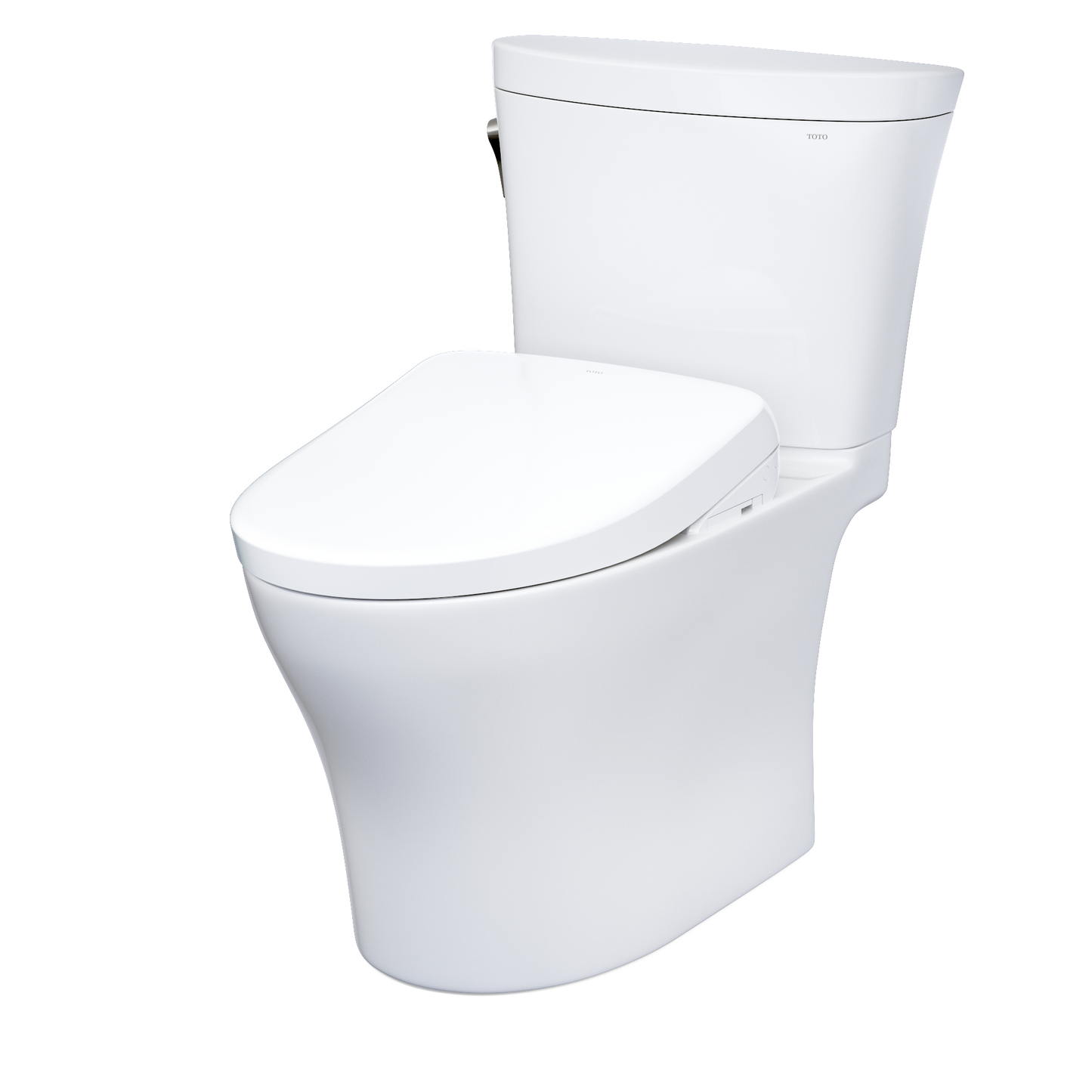 TOTO MW4484736CEMFGNA#01 WASHLET+ Aquia IV Arc Two-Piece Elongated Dual Flush 1.28 and 0.9 GPF Toilet with Auto Flush S7A Contemporary Bidet Seat , Cotton White