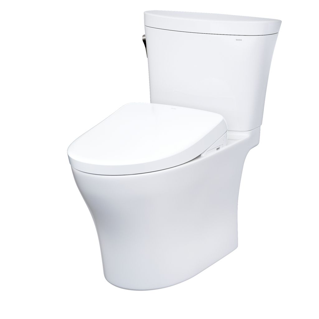 TOTO MW4484736CEMFGNA#01 Washlet+ Aquia Iv Arc Two-Piece Elongated Dual Flush 1.28 And 0.9 Gpf Toilet With Auto Flush S7A Contemporary Bidet Seat - Cotton White