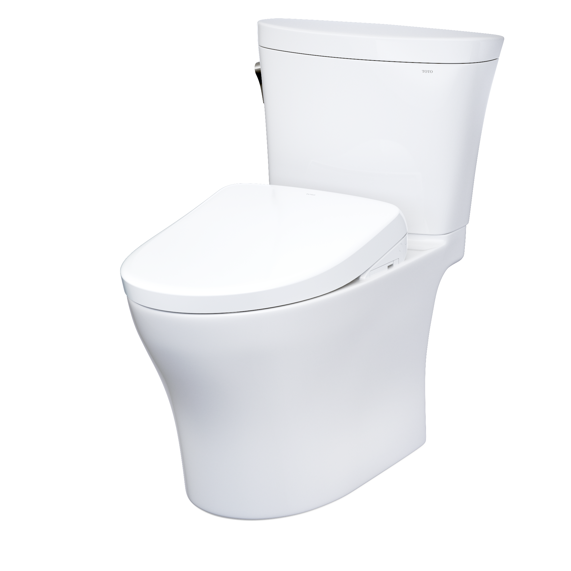 TOTO MW4484736CEMFGN#01 Washlet+ Aquia Iv Arc Two-Piece Elongated Dual Flush 1.28 And 0.9 Gpf Toilet With S7A Contemporary Bidet Seat - Cotton White
