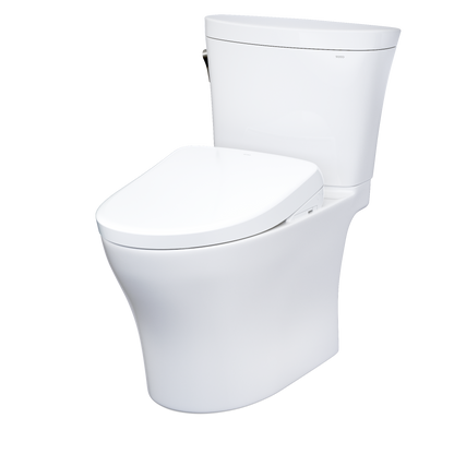 TOTO MW4484736CEMFGN#01 Washlet+ Aquia Iv Arc Two-Piece Elongated Dual Flush 1.28 And 0.9 Gpf Toilet With S7A Contemporary Bidet Seat - Cotton White