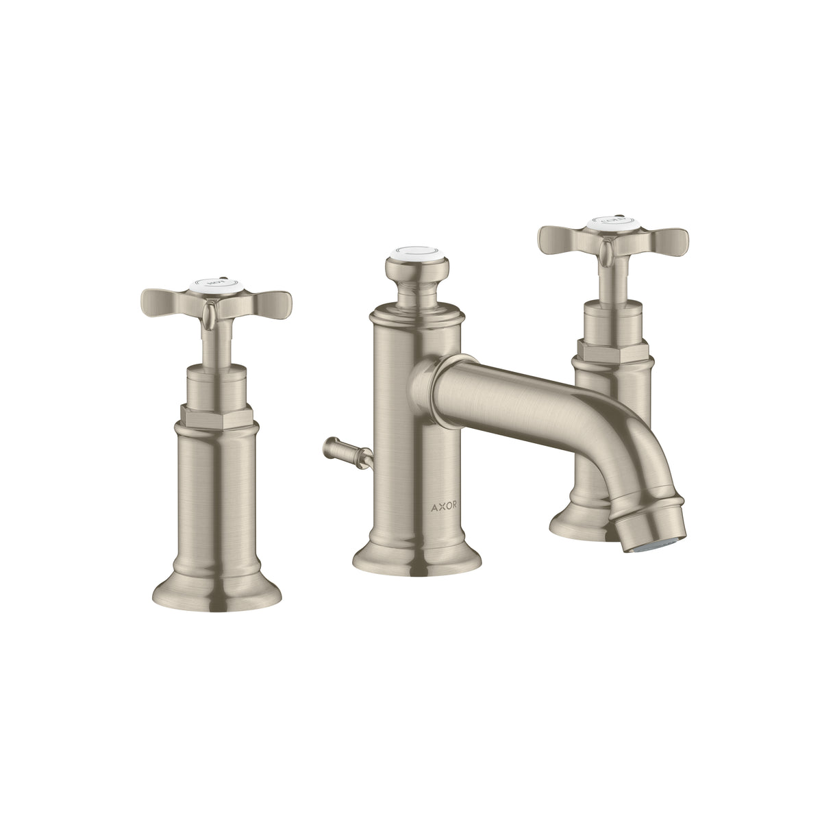 AXOR 16536821 Montreux Widespread Faucet 30 with Cross Handles and Pop-Up Drain, 1.2 GPM - Brushed Nickel