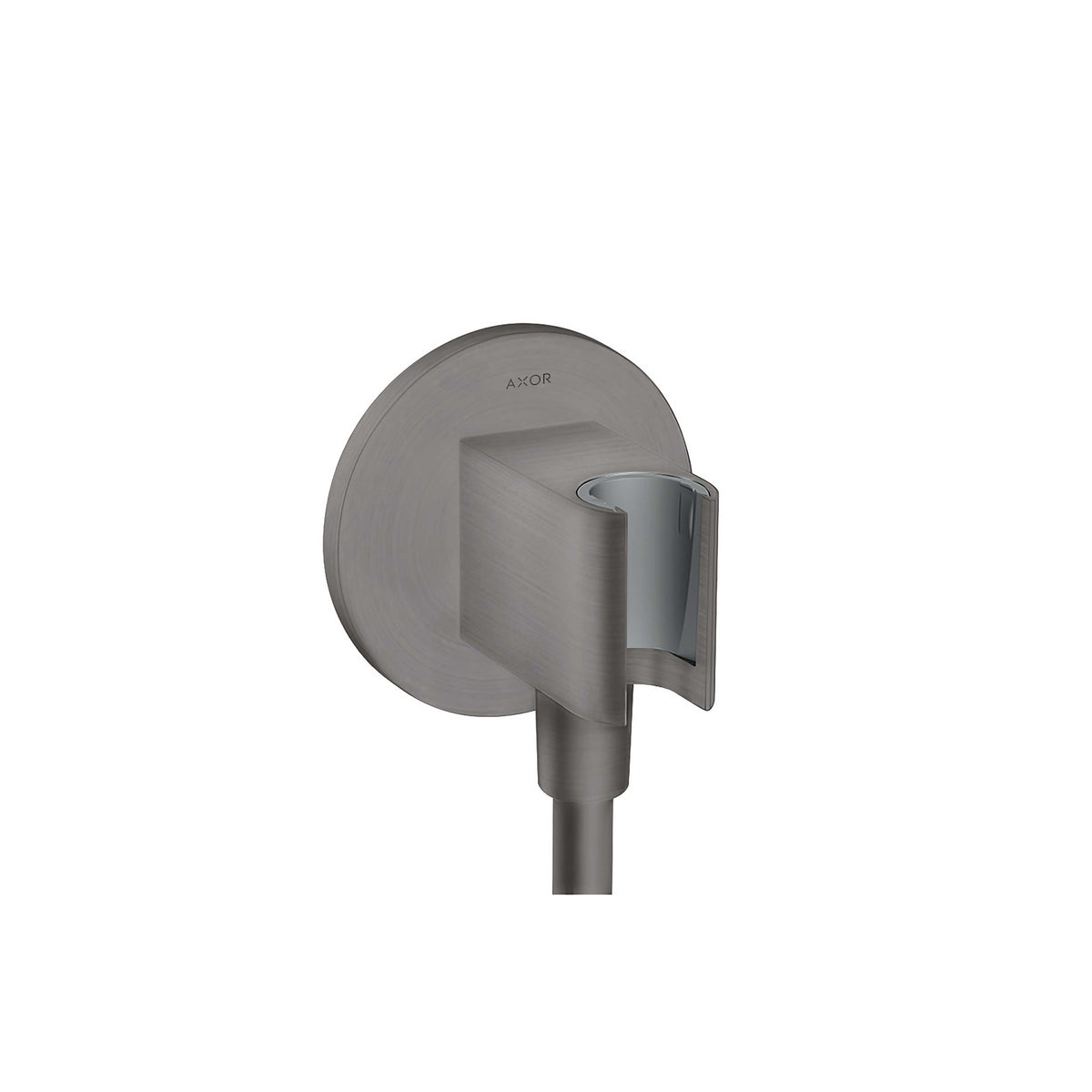 AXOR 36733341 ShowerSolutions Wall Outlet with Handshower Holder, Round - Brushed Black Chrome