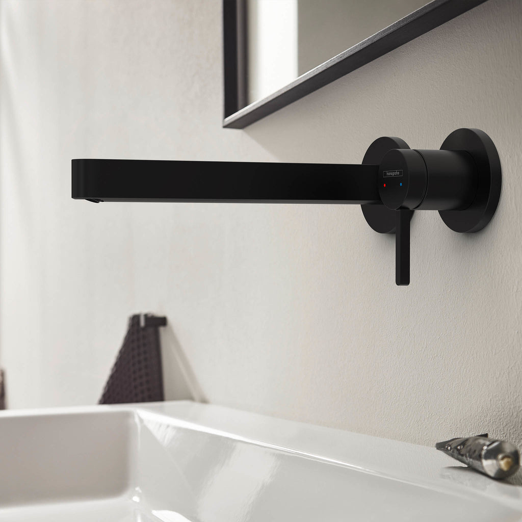 HANSGROHE 76050671 Finoris Wall-Mounted Single-Handle Faucet Trim, 1.2 GPM - Matte Black