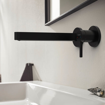 HANSGROHE 76050671 Finoris Wall-Mounted Single-Handle Faucet Trim, 1.2 GPM - Matte Black
