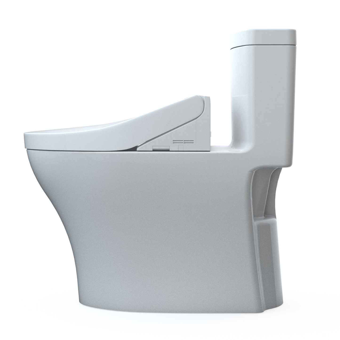 TOTO MW6463074CEMFGN#01 WASHLET+ Aquia IV One-Piece Elongated Dual Flush 1.28 and 0.9 GPF Toilet and WASHLET C2 Bidet Seat , Cotton White