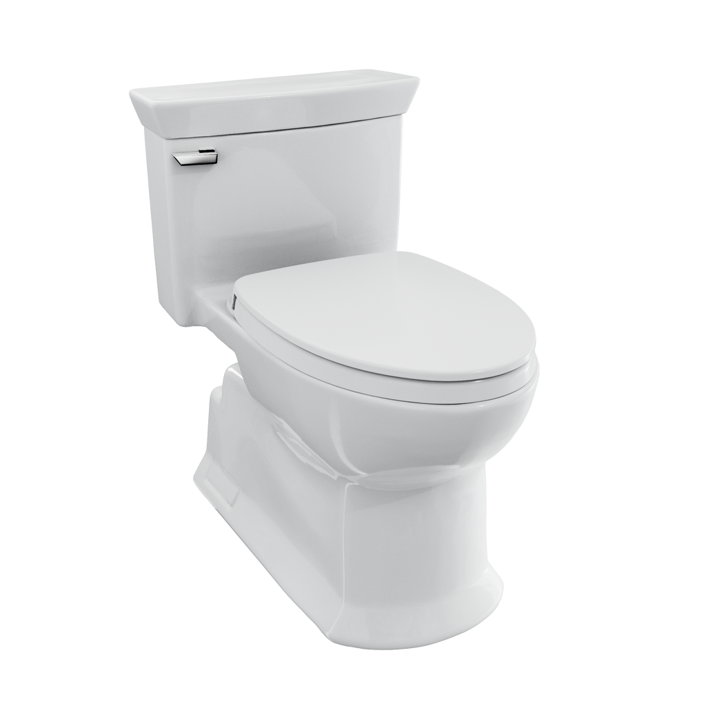 TOTO MS964124CEFG#01 Soiree One Piece Elongated 1.28 Gpf Universal Height Skirted Toilet With Cefiontect - Cotton White