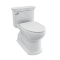 TOTO MS964124CEFG#01 Soiree One Piece Elongated 1.28 Gpf Universal Height Skirted Toilet With Cefiontect - Cotton White