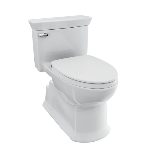 TOTO MS964124CEFG#01 Soiree One Piece Elongated 1.28 Gpf Universal Height Skirted Toilet With Cefiontect - Cotton White