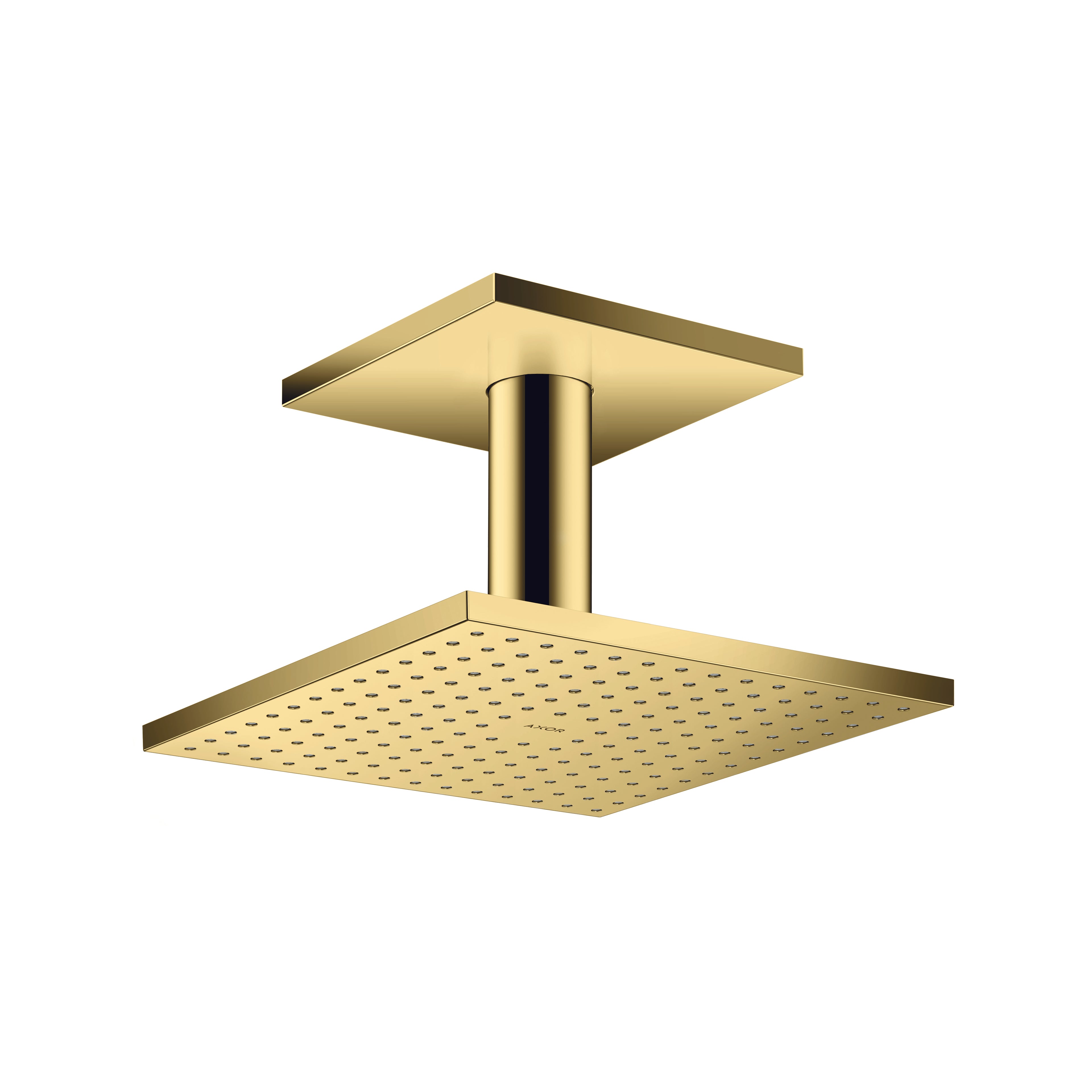AXOR 35312991 ShowerSolutions Showerhead 250 Square 2-Jet Ceiling Connection, 2.5 GPM - Polished Gold Optic