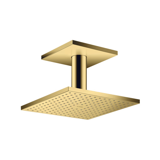 AXOR 35319991 ShowerSolutions Showerhead 250 Square 2-Jet Ceiling Connection, 1.75 GPM - Polished Gold Optic
