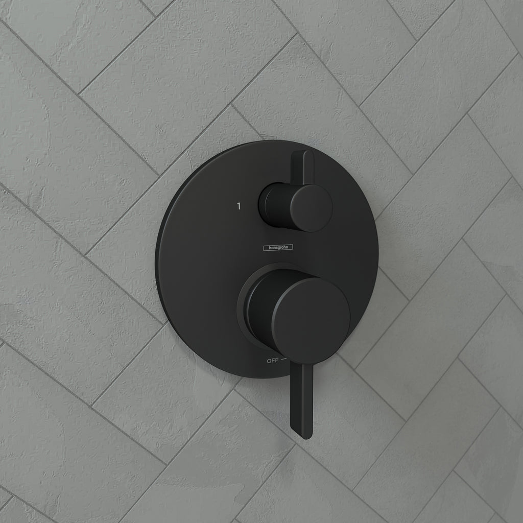 HANSGROHE 04447670 Ecostat Pressure Balance Trim S with Diverter - Matte Black