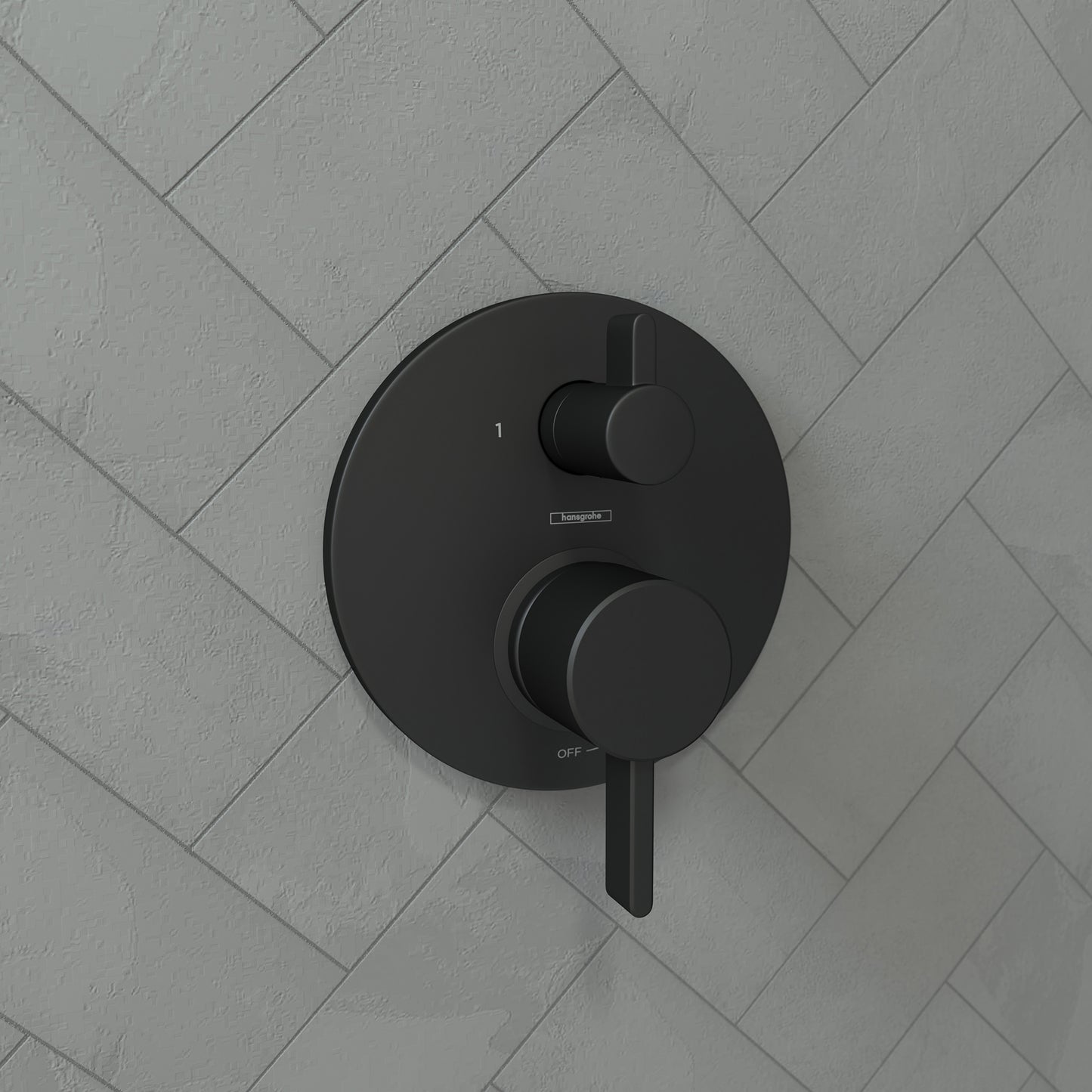 HANSGROHE 04447670 Ecostat Pressure Balance Trim S with Diverter - Matte Black