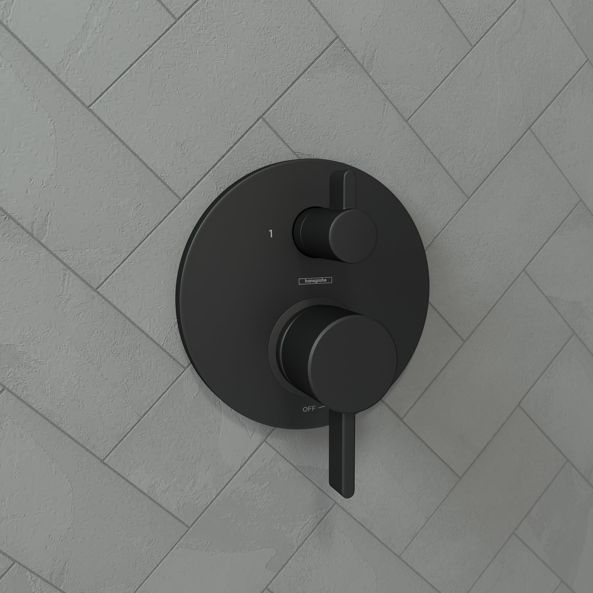HANSGROHE 04447670 Ecostat Pressure Balance Trim S with Diverter - Matte Black