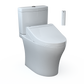 TOTO MW4463084CEMFGN#01 WASHLET+ Aquia IV Two-Piece Elongated Universal Height Dual Flush 1.28 and 0.9 GPF Toilet and WASHLET C5 Bidet Seat , Cotton White