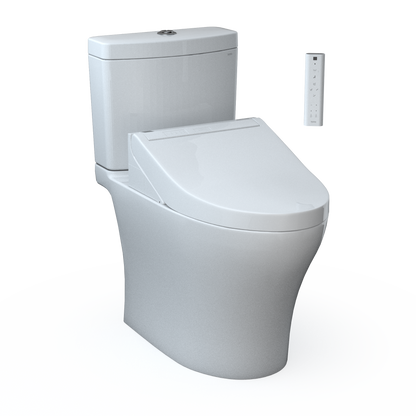 TOTO MW4463084CEMGN#01 Totowashlet+  Aquia Iv Two-Piece Elongated Dual Flush 1.28 And 0.9 Gpf Toilet And Washlet C5 Bidet Seat - Cotton White