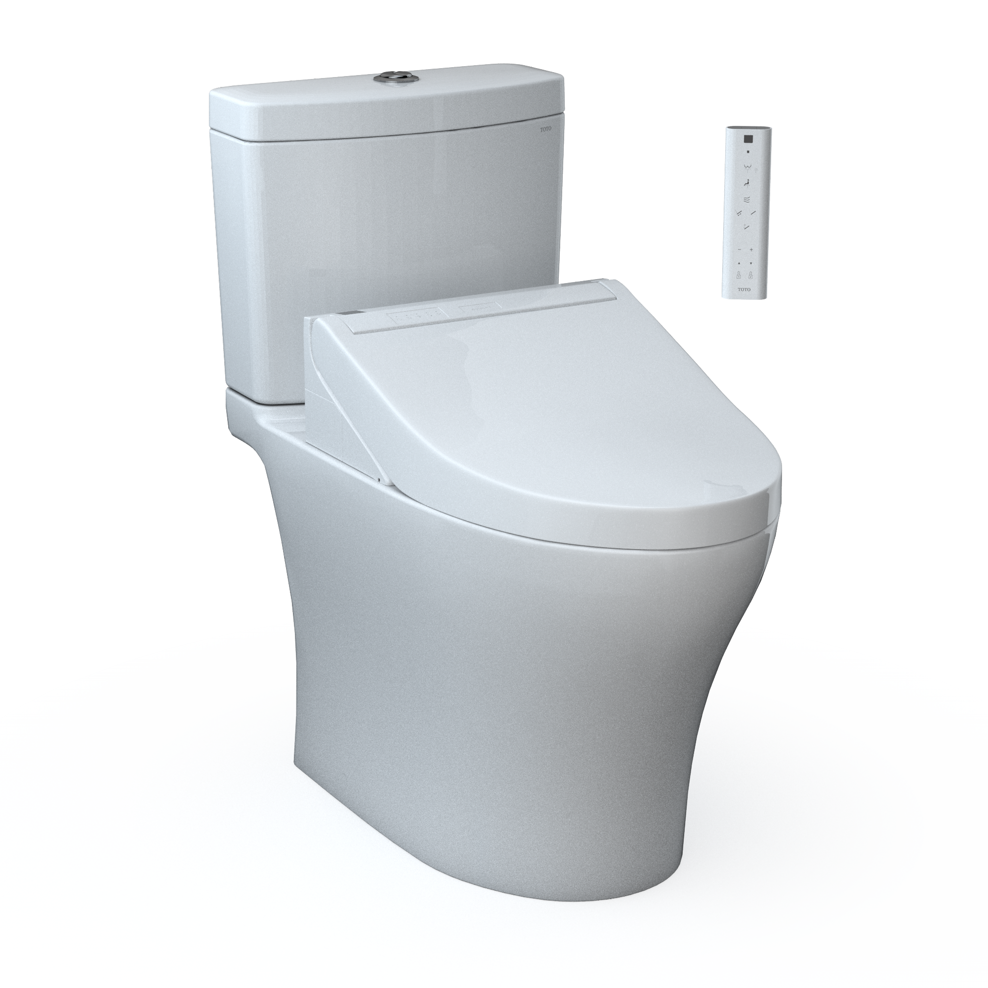 TOTO MW4463084CEMFGN#01 Washlet+ Aquia Iv Two-Piece Elongated Universal Height Dual Flush 1.28 And 0.9 Gpf Toilet And Washlet C5 Bidet Seat - Cotton White