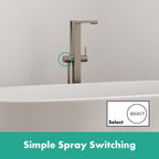 HANSGROHE 73445821 Tecturis E Freestanding Tub Filler with 1.75 GPM Handshower - Brushed Nickel