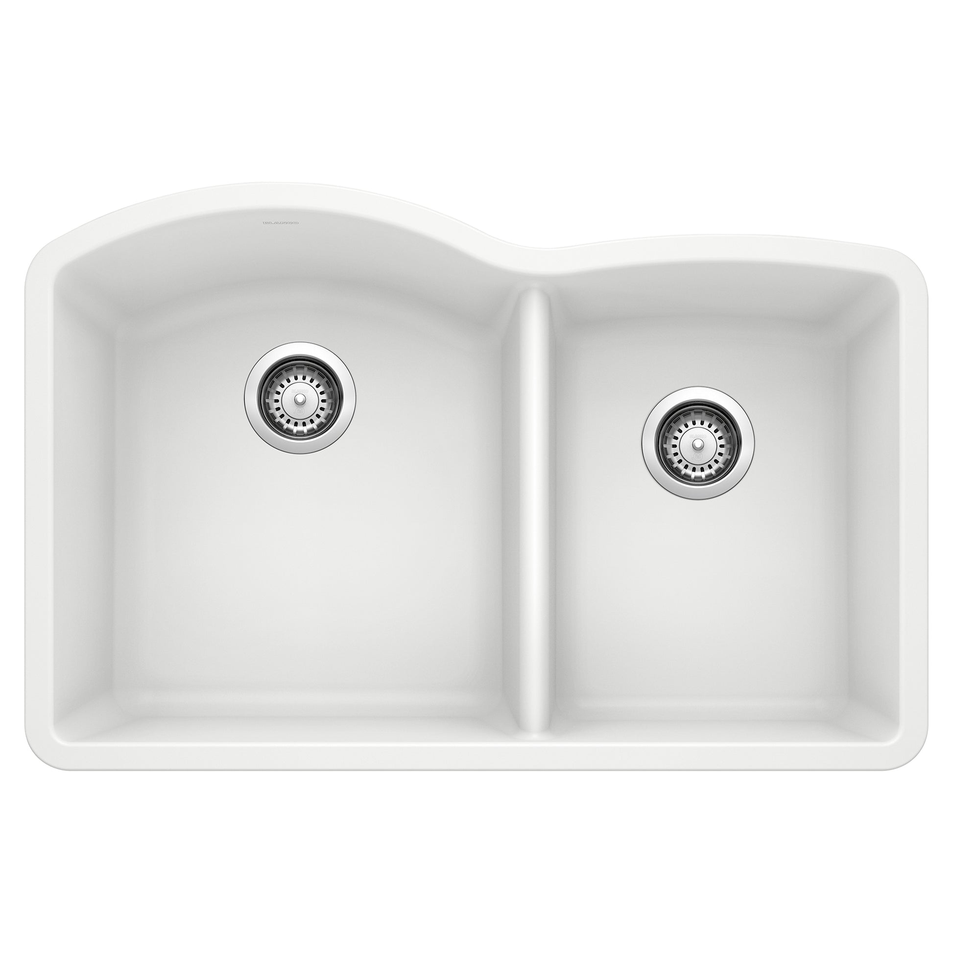 BLANCO 440180 Diamond Diamond SILGRANIT 32" 60/40 Double Bowl Undermount Kitchen Sink - White in White