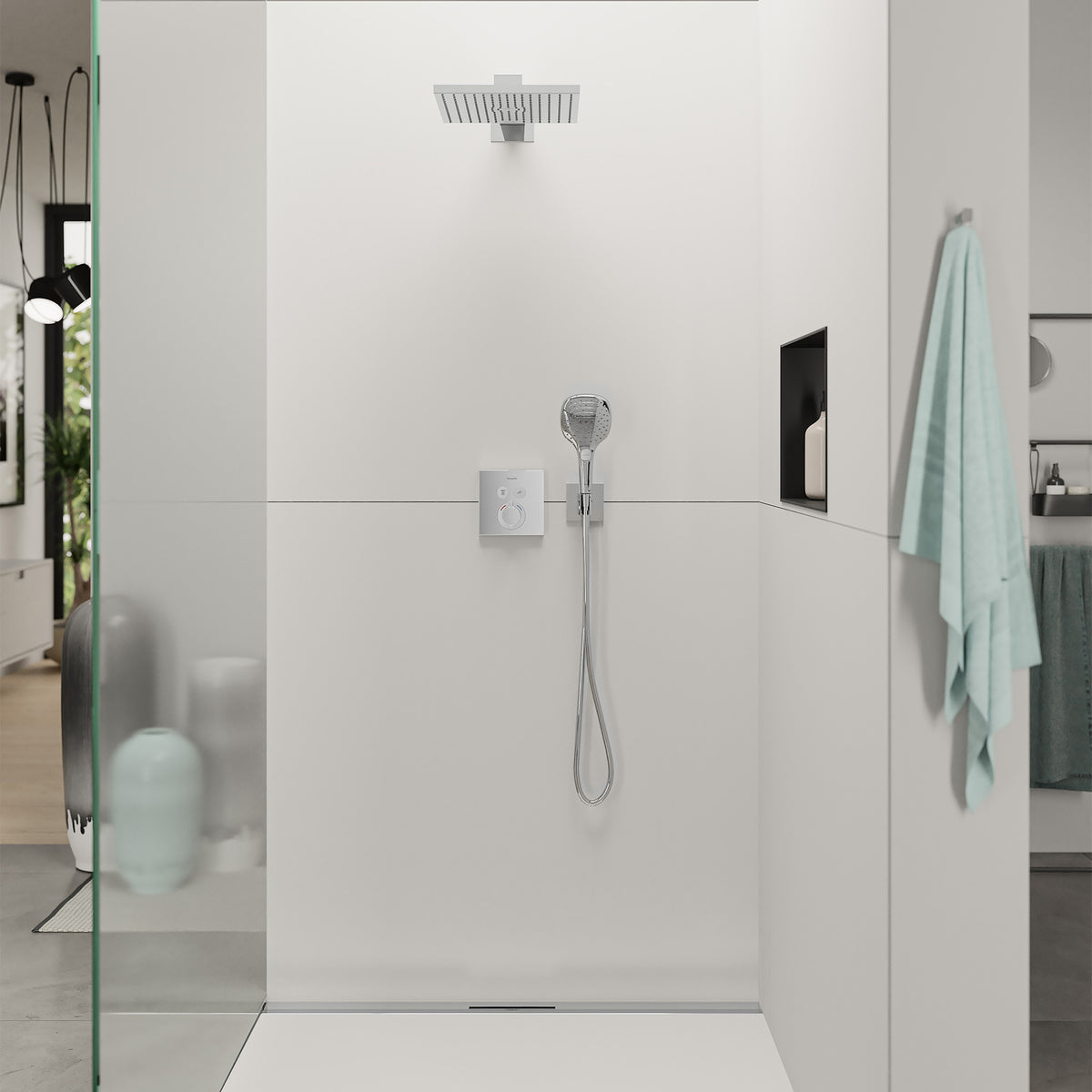 HANSGROHE 26889001 FixFit E Wall Outlet with Handshower Holder - Chrome