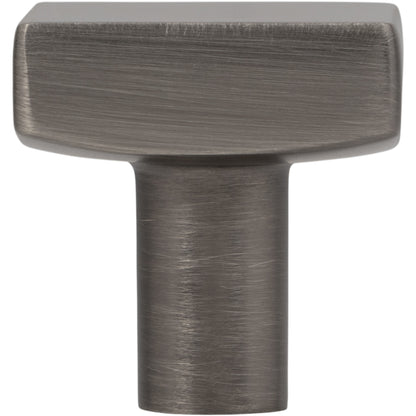 JEFFREY ALEXANDER 845BNBDL Dominique 1-1/8" Length Square Knob - Brushed Pewter