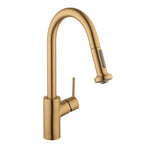 HANSGROHE 14877251 Talis S² HighArc Kitchen Faucet, 2-Spray Pull-Down, 1.75 GPM - Brushed Gold Optic