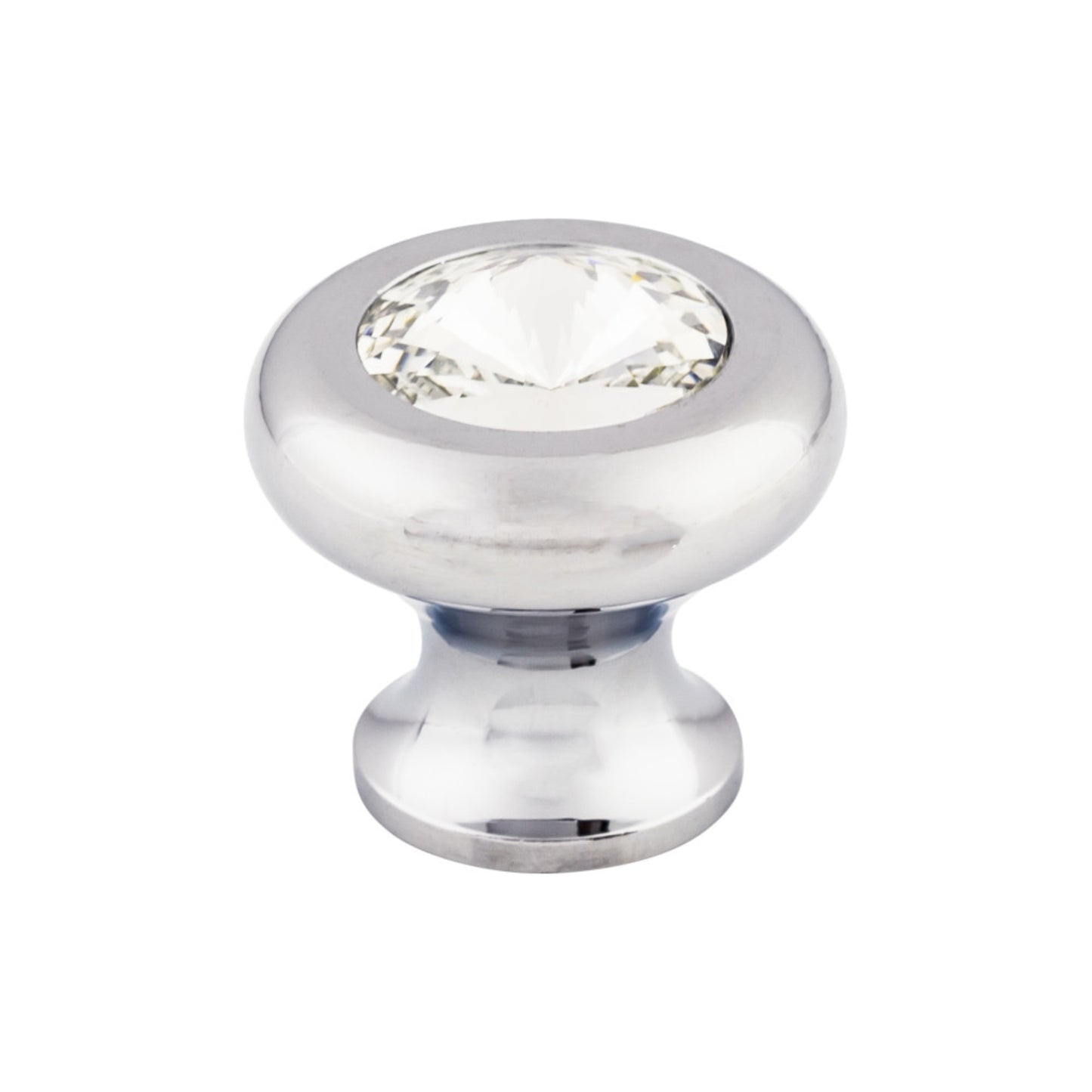 TOP KNOBS TK846PC Hayley Crystal  Clear 1 3/16" Diameter Round Knob , Polished Chrome