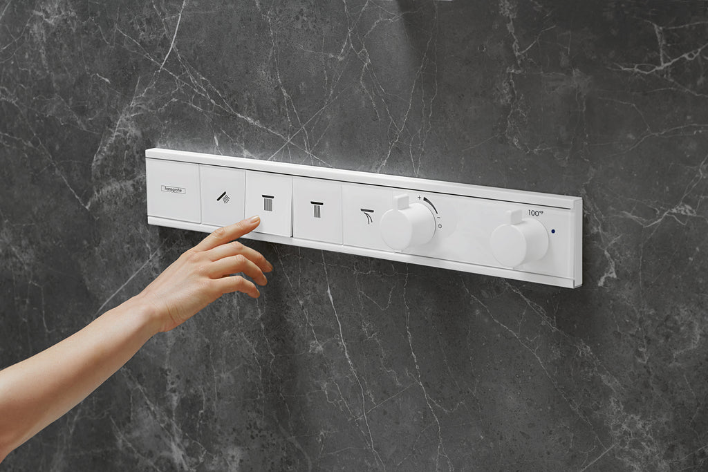 HANSGROHE 04863700 Rainfinity Showerhead 250 3-Jet, 2.5 GPM with RainSelect Thermostatic Trim for 4 Functions - Matte White