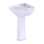 TOTO LPT754.8#01 Whitney Oval Pedestal Bathroom Sink for 8 Inch Center Faucets , Cotton White