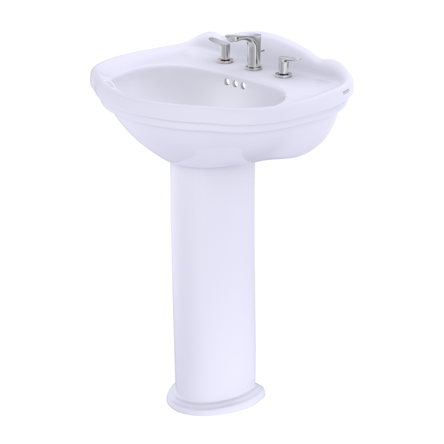 TOTO LPT754.8#01 Whitney Oval Pedestal Bathroom Sink for 8 Inch Center Faucets , Cotton White