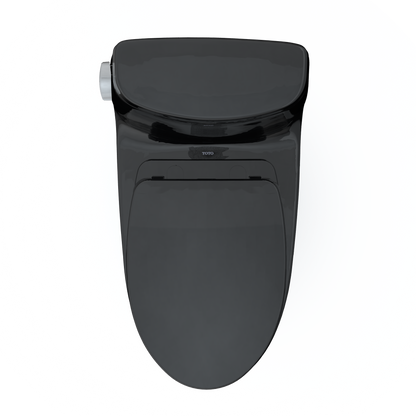 TOTO MS604124CEF#51 Ultramax Ii One-Piece Elongated 1.28 Gpf Universal Height Toilet With Ss124 Softclose Seat - Ebony