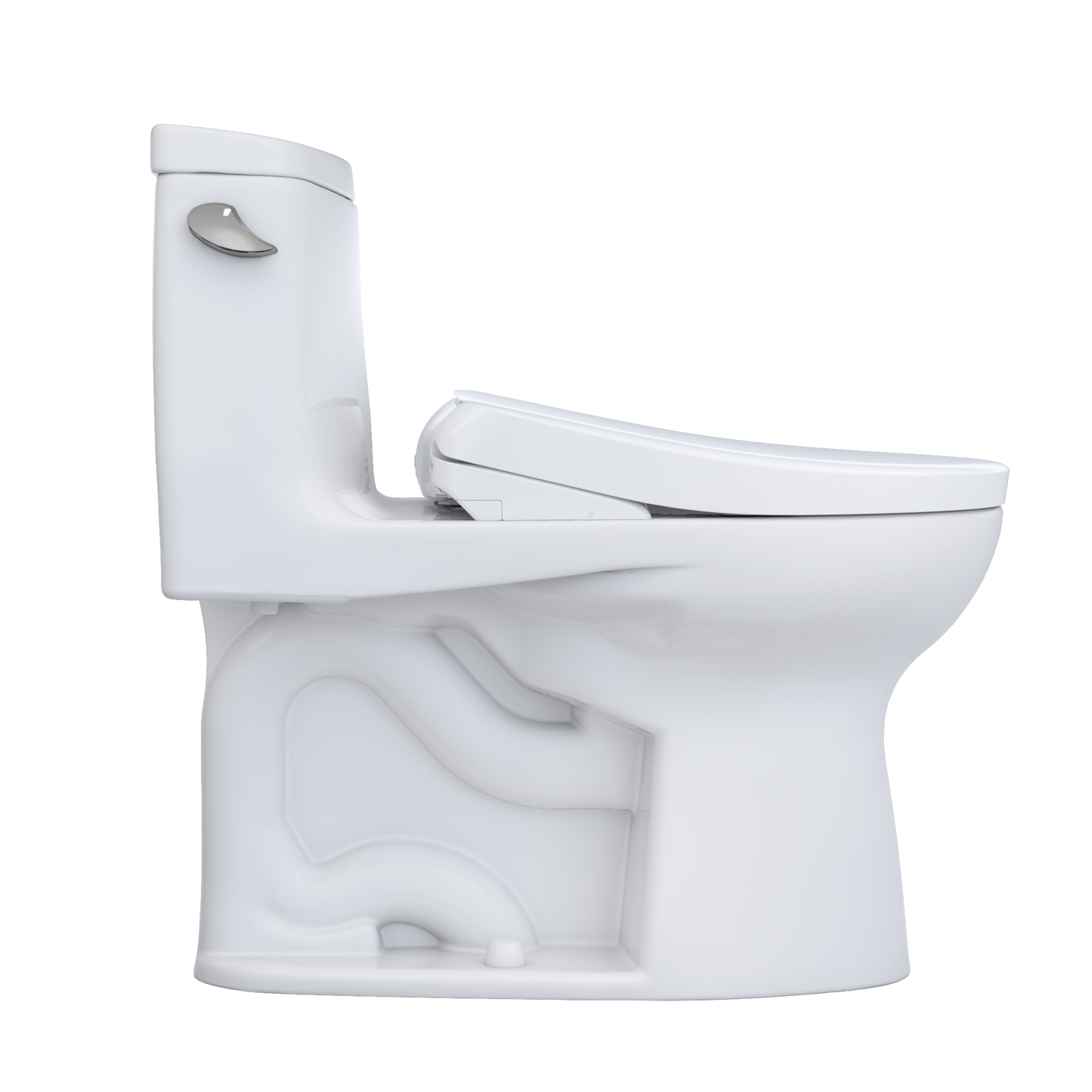 TOTO MW6044736CEFG#01 WASHLET+ UltraMax II One-Piece Elongated 1.28 GPF Toilet and WASHLET+ S7A Contemporary Bidet Seat , Cotton White