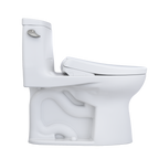 TOTO MW6044736CEFG#01 Washlet+ Ultramax Ii One-Piece Elongated 1.28 Gpf Toilet And Washlet+ S7A Contemporary Bidet Seat - Cotton White