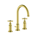 AXOR 16513251 Montreux Widespread Faucet 180 with Cross Handles and Pop-Up Drain, 1.2 GPM - Brushed Gold Optic