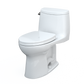 TOTO MS604124CEFG#01 UltraMax II One-Piece Elongated 1.28 GPF Universal Height Toilet with CEFIONTECT and SS124 SoftClose Seat , Cotton White