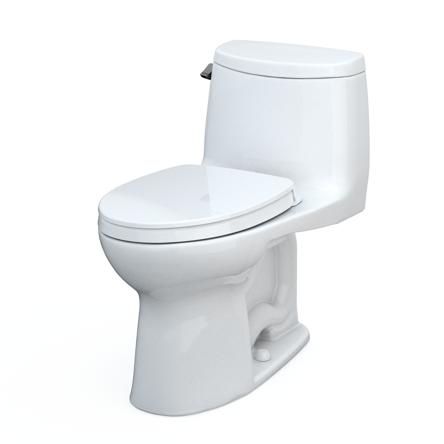 TOTO MS604124CEFG#01 UltraMax II One-Piece Elongated 1.28 GPF Universal Height Toilet with CEFIONTECT and SS124 SoftClose Seat , Cotton White